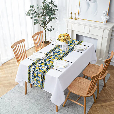 Citrom akvarell vízálló téglalap alakú poliészter terítő lakberendezési konyha nappali esküvői parti