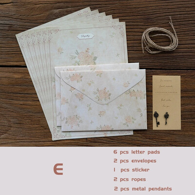 13 kom/set Vintage cvjetne omotnice Papirnate vrećice za pisanje Naljepnice za brtvljenje Kawaii vjenčanja Događaji Pozivnice Naslovnica Ured