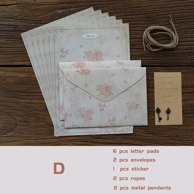 13 kom/set Vintage cvjetne omotnice Papirnate vrećice za pisanje Naljepnice za brtvljenje Kawaii vjenčanja Događaji Pozivnice Naslovnica Ured