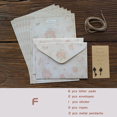 13 kom/set Vintage cvjetne omotnice Papirnate vrećice za pisanje Naljepnice za brtvljenje Kawaii vjenčanja Događaji Pozivnice Naslovnica Ured