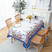 Függetlenség napja Virág háztartási lerakódásgátló terítő négyszögletes dohányzóasztal Vízálló és olajálló szövet Mantel Mesa