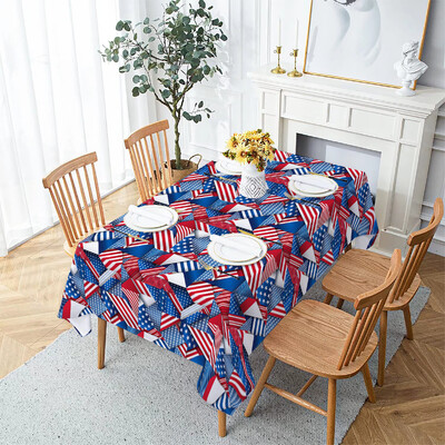 Függetlenség napja Virág háztartási lerakódásgátló terítő négyszögletes dohányzóasztal Vízálló és olajálló szövet Mantel Mesa