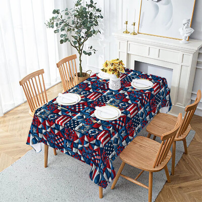 Függetlenség napja Virág háztartási lerakódásgátló terítő négyszögletes dohányzóasztal Vízálló és olajálló szövet Mantel Mesa