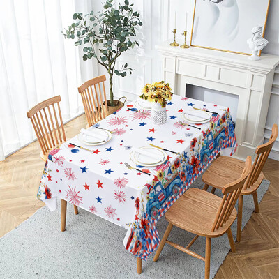 Függetlenség napja Virág háztartási lerakódásgátló terítő négyszögletes dohányzóasztal Vízálló és olajálló szövet Mantel Mesa