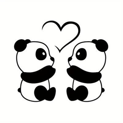 1db Romantikus Panda Mintás Vinyl Car Decal Art Racing Truck Laptop Matrica