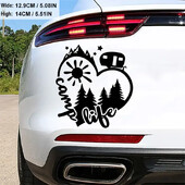 „Camp Life Sun Mountain Heart Camp“ automobilio lipdukas, skirtas nešiojamam kompiuteriui buteliukui sunkvežimiui telefonui motociklui mikroautobusui visureigiui transporto priemonei dažyti lango sienelei taurė Fis