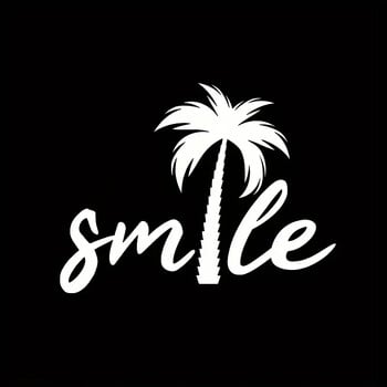 Стикер за кола Smile Palm Tree Beach Морска тема Подвижна водоустойчива стикерна кутия на прозореца