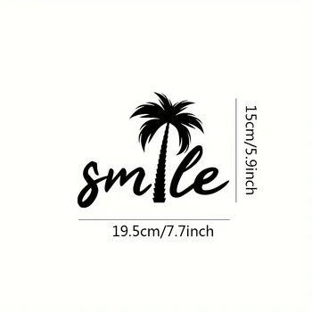 Стикер за кола Smile Palm Tree Beach Морска тема Подвижна водоустойчива стикерна кутия на прозореца