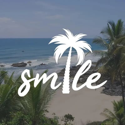 Smile Palm Tree Beach Αυτοκόλλητο Αυτοκινήτου Ναυτικό Θέμα Αφαιρούμενο Αδιάβροχο Σώμα Παράθυρο Αυτοκόλλητο