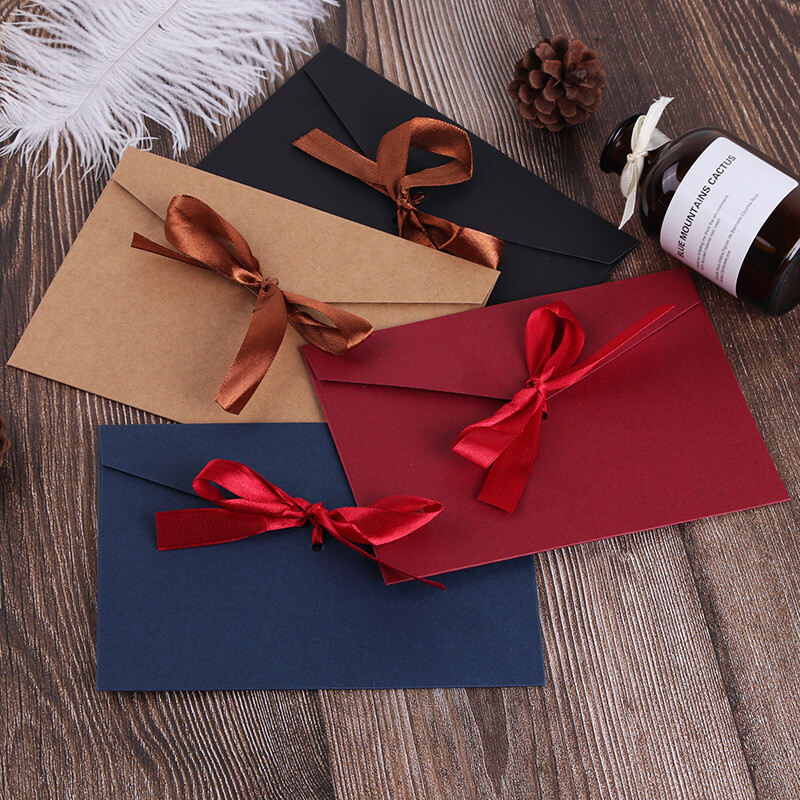 5 kom Kawaii Bowknot Envelopes Simpatične omotnice za gotovinu za pisma Papir DIY Pozivnice za vjenčanje Omot Uredski materijal