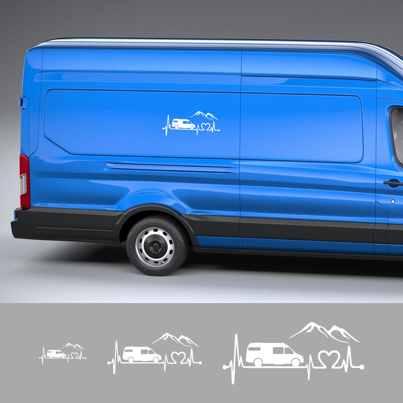 Autocolant de vinil pentru rulotă de diferite dimensiuni, autocolant în stil montan, decorare auto impermeabilă pe bara de protecție a caroseriei, fereastra din spate, laptop