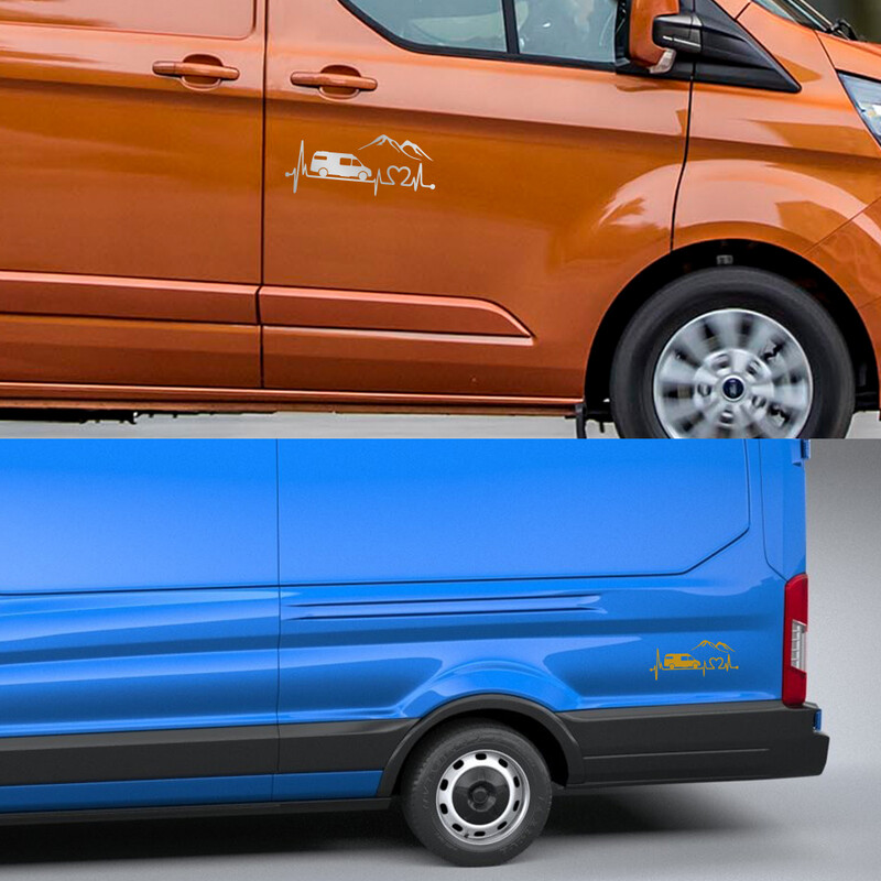 Autocolant de vinil pentru rulotă de diferite dimensiuni, autocolant în stil montan, decorare auto impermeabilă pe bara de protecție a caroseriei, fereastra din spate, laptop