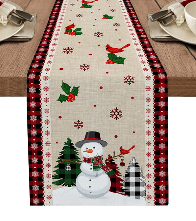 Sretno božićno drvce Ball Lanene staze za stol Dekoracije za blagdanske zabave za višekratnu upotrebu Runenrs Wedding Navidad Decorations