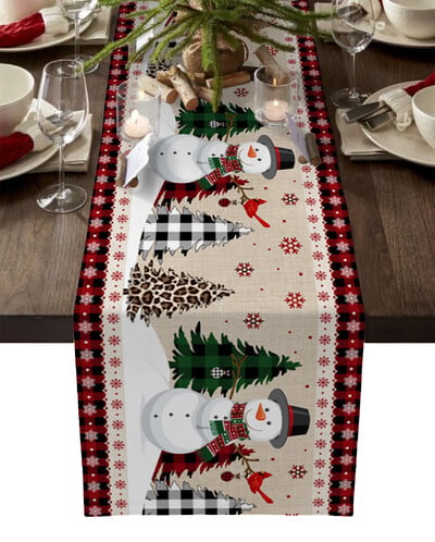 Sretno božićno drvce Ball Lanene staze za stol Dekoracije za blagdanske zabave za višekratnu upotrebu Runenrs Wedding Navidad Decorations