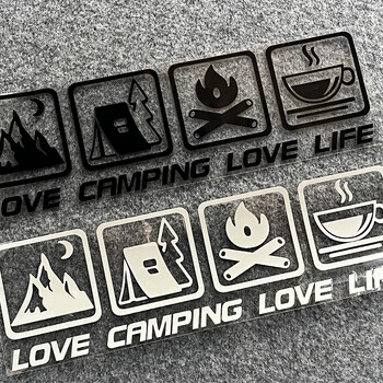 CANPING LOVE LIFE Αυτοκόλλητα αυτοκινήτου Κάμπινγκ Wilderness Campfire Περιπέτεια Διακόσμηση αυτοκινήτου Αυτοκόλλητα Coffee RV Off Road Αδιάβροχο