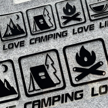 CANPING LOVE LIFE Αυτοκόλλητα αυτοκινήτου Κάμπινγκ Wilderness Campfire Περιπέτεια Διακόσμηση αυτοκινήτου Αυτοκόλλητα Coffee RV Off Road Αδιάβροχο