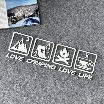 CANPING LOVE LIFE Αυτοκόλλητα αυτοκινήτου Κάμπινγκ Wilderness Campfire Περιπέτεια Διακόσμηση αυτοκινήτου Αυτοκόλλητα Coffee RV Off Road Αδιάβροχο