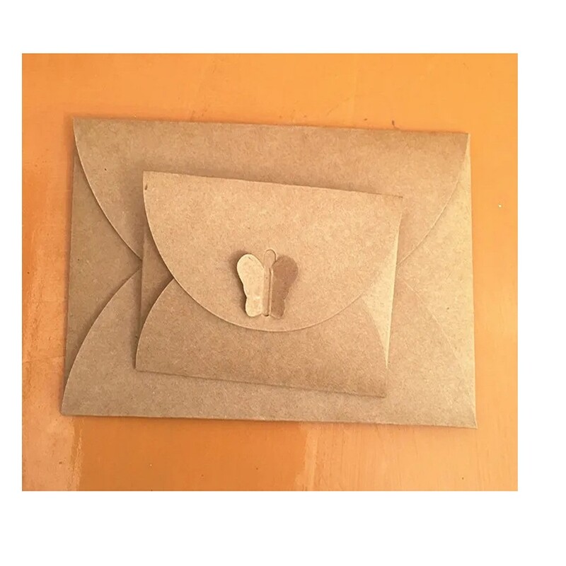 10 kom / pakiranje Veće Mini Male 17,5 x 11 CM / 10,5 x 7 CM Kuverte veličine od kraft papira Vintage Kuverta s leptir poklon karticom