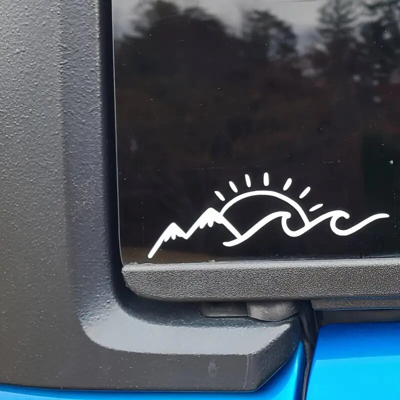 Sunce, planinska padina Vinilna naljepnica Planina More i ljubitelj sunca Naljepnice Vinilne kreativne zabavne naljepnice za automobile, motocikle, kamione, prijenosna računala
