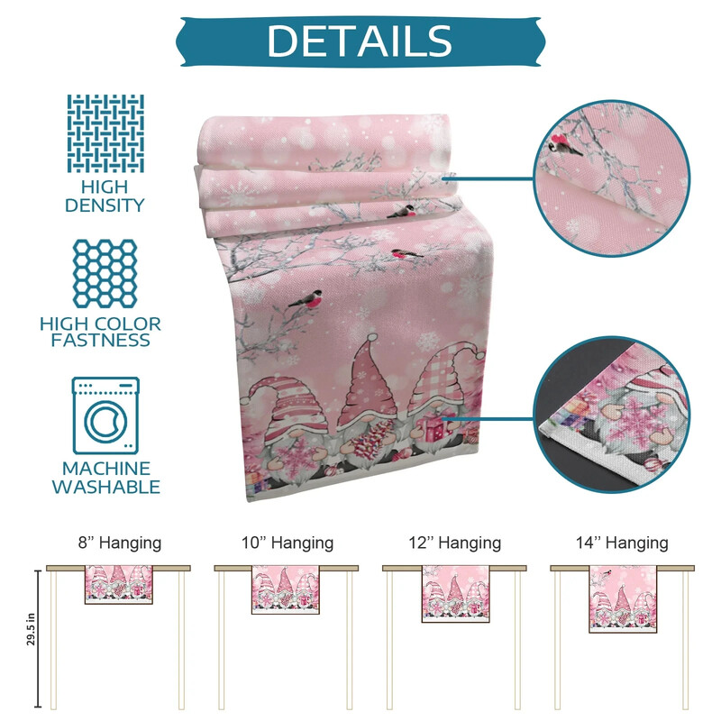 Karácsonyi Gnome hó Táj Ágynemű Asztalfutók Öltöző Sálak Asztali dekoráció Téli étkezőasztal futók Karácsonyi dekorációk