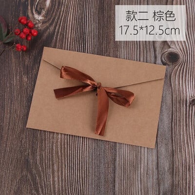 5 τμχ/σετ Vintage Western φάκελοι Χαριτωμένο κορδέλα παπιγιόν χάρτινος φάκελος για γράμματα Χριστουγεννιάτικο προσκλητήριο γάμου