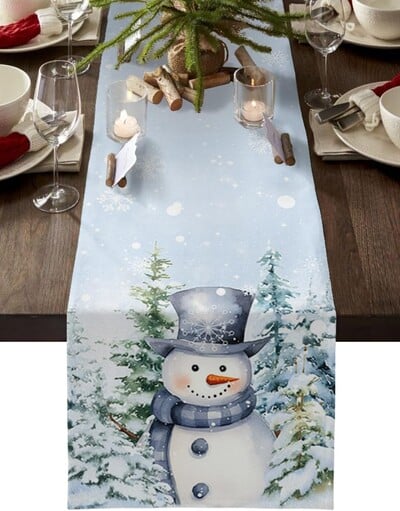 Om de zăpadă de Crăciun Pom de Crăciun lenjerie aleer de masă sifonier eșarfă iarnă vacanță de Crăciun acasă petrecere decor de masă decorațiuni de Crăciun 2025