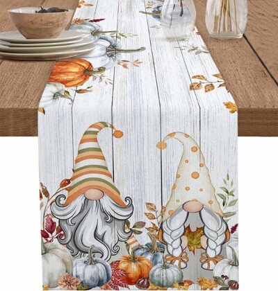 Gnomai Rudeninis Moliūgas Eukaliptas Lininiai Stalo bėgikai Suknelės Šaliko dekoras Patvarus valgomasis Namų stalo bėgikai Vakarėlio reikmenys