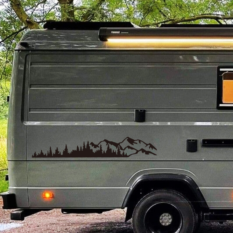 Αυτοκόλλητο με αυτοκόλλητο προφυλακτήρα πλαϊνού αμαξώματος CAMP/Motorhome Decal Αυτοκόλλητο με αυτοκόλλητο μεγάλο βουνίσιο δέντρο για φορτηγό RV αυτοκινήτου