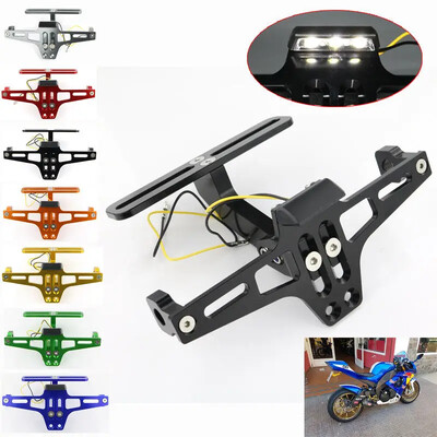 Skirta Yamaha XJ6 XJ6F XJ6N DIVERSION 2009-2014 Motociklui Reguliuojama galinė uodega tvarkinga valstybinio numerio laikiklio laikiklio LED lemputė