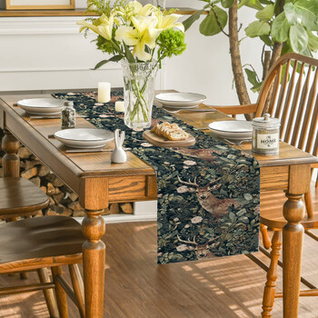 William Morris Plant Deer Fox Table Runner Τραπέζι από πολυεστέρα για τραπεζαρία Cottagecore τραπέζι από πολυεστέρα