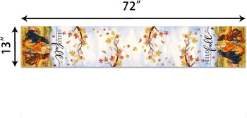 Φθινοπωρινό Dog Pumpkin Maple Leaves Linen Table Runners Φουλάρι Φθινοπωρινής ημέρας των Ευχαριστιών για Διακοσμητικό τραπέζι τραπεζαρίας για πάρτι κουζίνας διακοπών