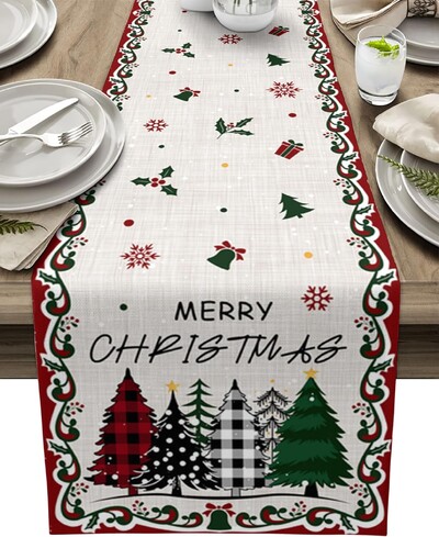 Božić Božićna zvijezda Cvijet Bobice Lane Staze za komode Šalovi Zima Božić Staze za kuhinjski stol Navidad Decorations 2025