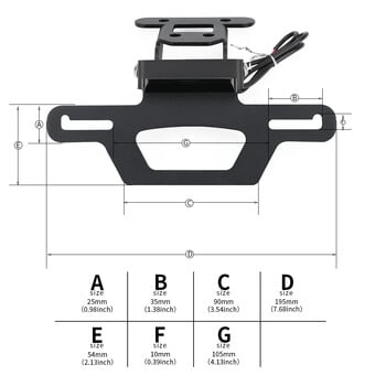 2018-2024 Z400 Z300 Z250 Tail Tidy Στήριγμα πινακίδας κυκλοφορίας Αναδιπλούμενη βάση εγγραφής για Kawasaki Ninja 250 400 EX400 EX250