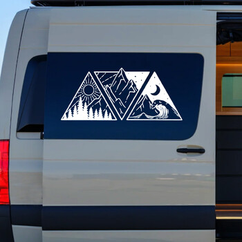 Αυτοκόλλητα αυτοκόλλητα Ocean Mountain Decals, Camper Van Motorhome SUV Decor Αυτοκόλλητα βινυλίου Αξεσουάρ Ανταλλακτικά αυτοκινήτων Tunning