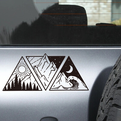 Оформяне на автомобили Ocean Mountain Decals, Camper Van Motorhome SUV Decor Винилови стикери Аксесоари Тунинг Авточасти