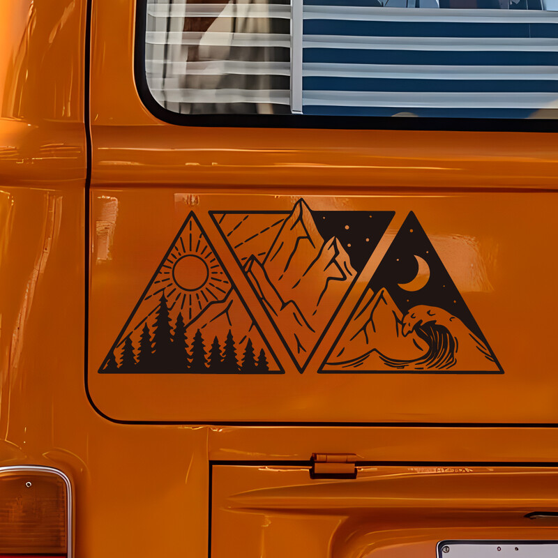 Car Styling Ocean Mountain matricák, lakóautó lakóautó SUV dekoráció Vinyl matricák tartozékok Tunning autóalkatrészek