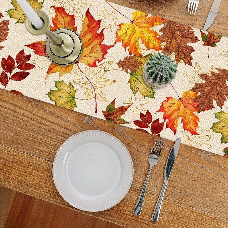 Őszi betakarítási szezon Asztali zászló Hálaadás juharlevél tervezés Asztaldekoráció Konyha dekoráció Asztaldísz party