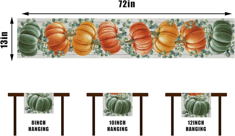 Acuarelă roz dovleac eucalipt toamnă lenjerie de rulare de masă toamna de Ziua Recunoștinței comode eșarfă vacanță bucătărie petrecere decor de masă