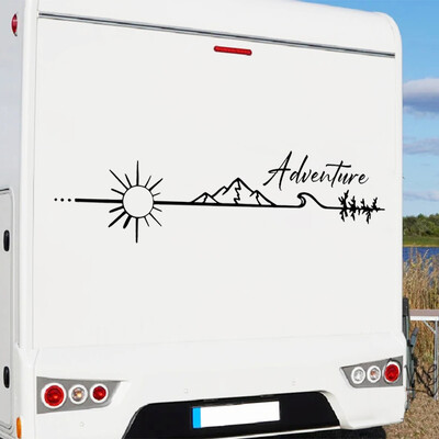 Camping Outdoors Adventure Vinyl Αυτοκόλλητο Camper Van SUV Διακόσμηση Χαλκομανίες Παράθυρο αυτοκινήτου Πόρτα Αυτοκόλλητα Βινυλίου Διακοσμητικά