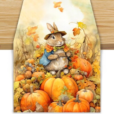 Akvarelė, moliūgų lapai, rudeniniai skalbiniai, stalo bėgikai, šalikai, rudens padėkos derliaus nuėmimo dienos virtuvės šventės, vestuvių vakarėlio dekoracijos