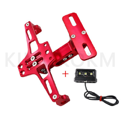 Motociklo universalus reguliuojamas valstybinio numerio ženklo laikiklis galinio posūkio signalo LED lempos laikiklis CNC registracijos plokštelės laikiklis