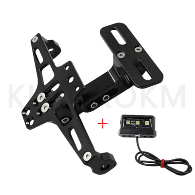 Motociklo universalus reguliuojamas valstybinio numerio ženklo laikiklis galinio posūkio signalo LED lempos laikiklis CNC registracijos plokštelės laikiklis