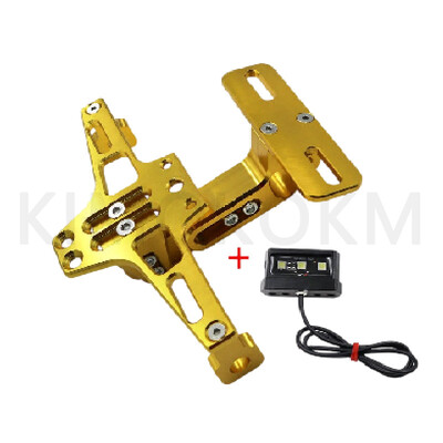 Motociklo universalus reguliuojamas valstybinio numerio ženklo laikiklis galinio posūkio signalo LED lempos laikiklis CNC registracijos plokštelės laikiklis