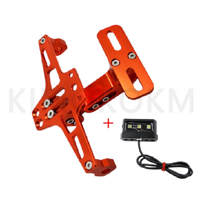 Motociklo universalus reguliuojamas valstybinio numerio ženklo laikiklis galinio posūkio signalo LED lempos laikiklis CNC registracijos plokštelės laikiklis