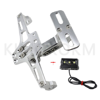 Motociklo universalus reguliuojamas valstybinio numerio ženklo laikiklis galinio posūkio signalo LED lempos laikiklis CNC registracijos plokštelės laikiklis