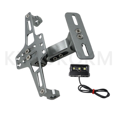 Motociklo universalus reguliuojamas valstybinio numerio ženklo laikiklis galinio posūkio signalo LED lempos laikiklis CNC registracijos plokštelės laikiklis