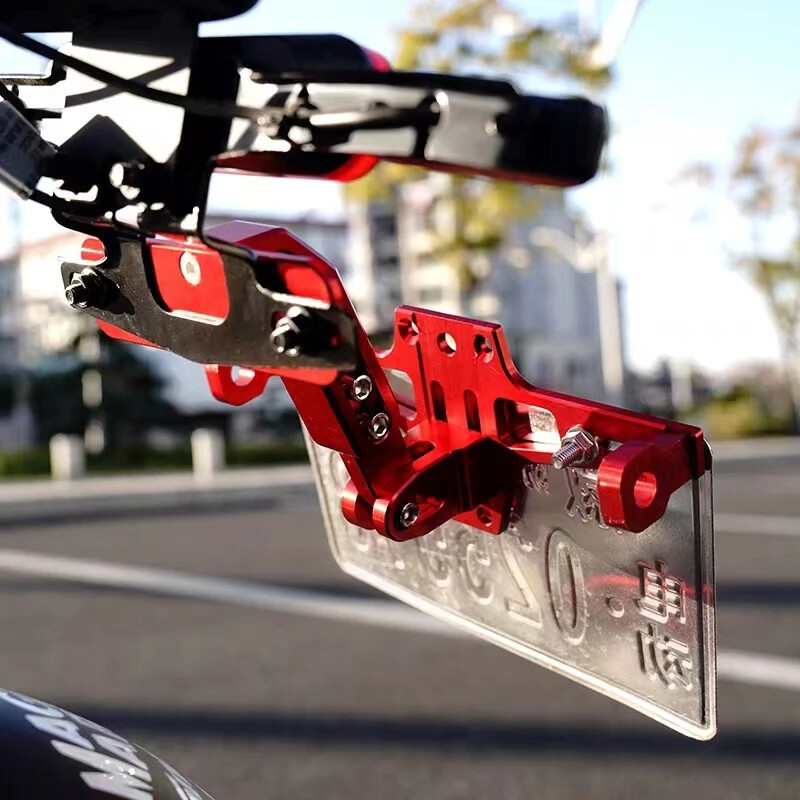 Motociklo universalus reguliuojamas valstybinio numerio ženklo laikiklis galinio posūkio signalo LED lempos laikiklis CNC registracijos plokštelės laikiklis