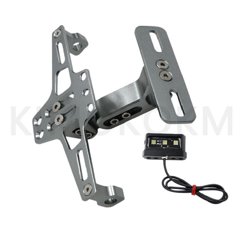 Motociklo universalus reguliuojamas valstybinio numerio ženklo laikiklis galinio posūkio signalo LED lempos laikiklis CNC registracijos plokštelės laikiklis