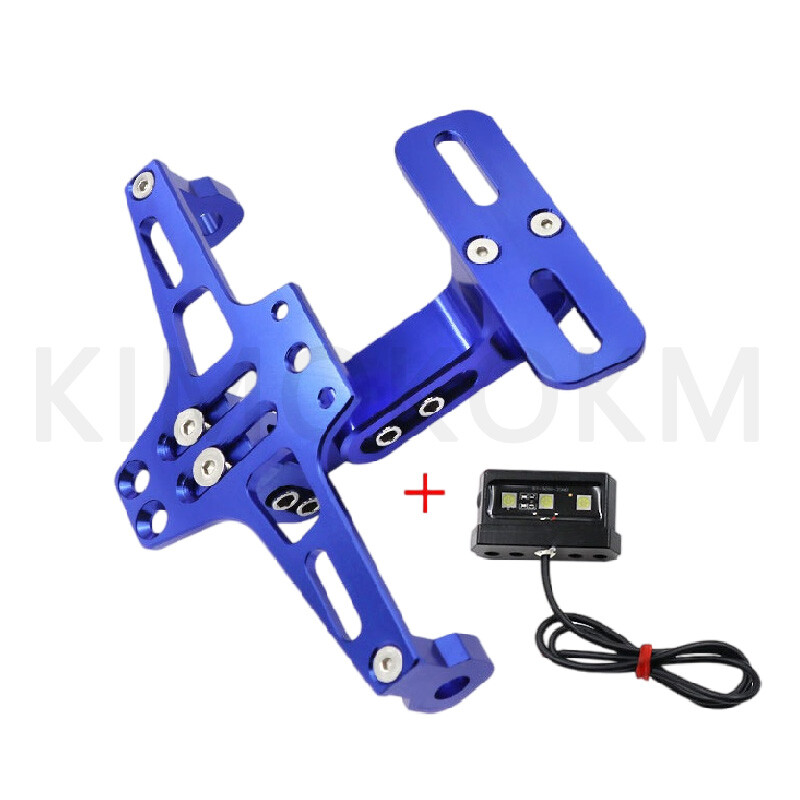 Motociklo universalus reguliuojamas valstybinio numerio ženklo laikiklis galinio posūkio signalo LED lempos laikiklis CNC registracijos plokštelės laikiklis