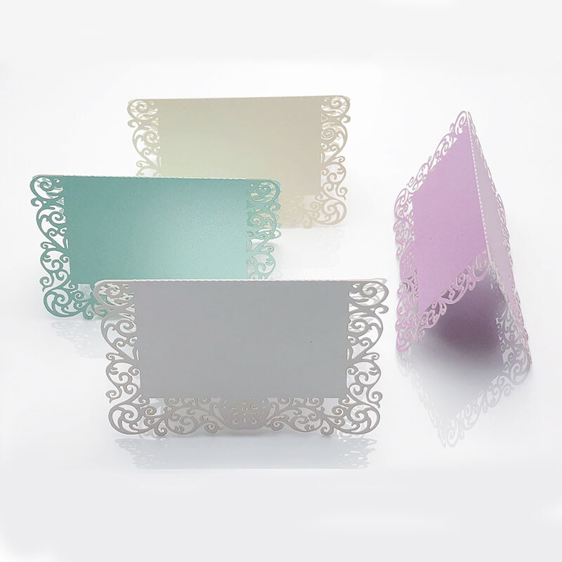 50db Gyöngyházfényű Csipke Név Helykártyák Esküvői Dekoráció Asztaldekor Asztalnév Üzenet Üdvözlőlap Rendezvényparti Kellékek